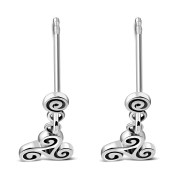 Triskele Triple Spiral Silver Stud Earrings, ep256